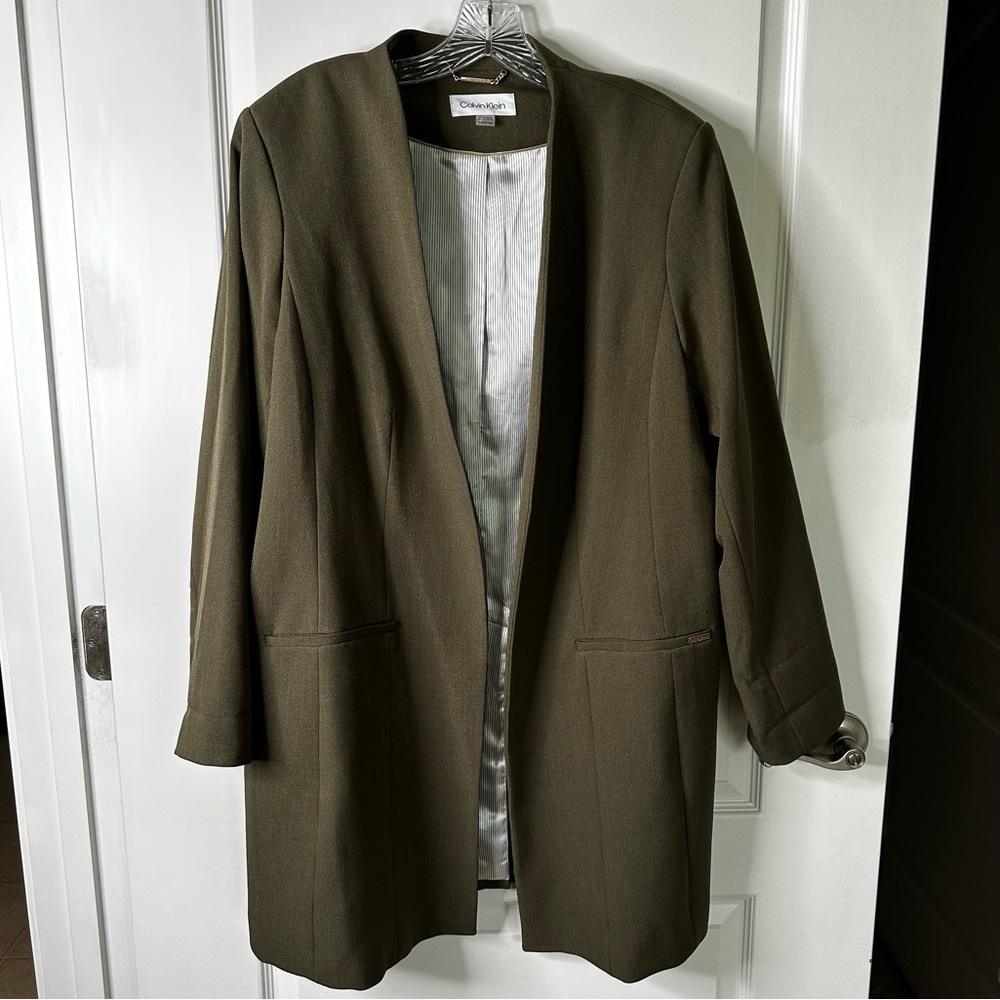Calvin Klein Army Green Blazer-Size 16 Plus